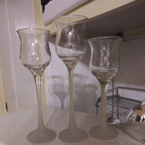 Set of 3 Glass Votive Tealight holders - Partylite Brand, no box